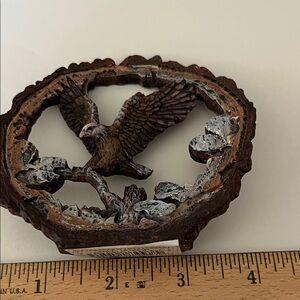 Rustic Eagle bark carving